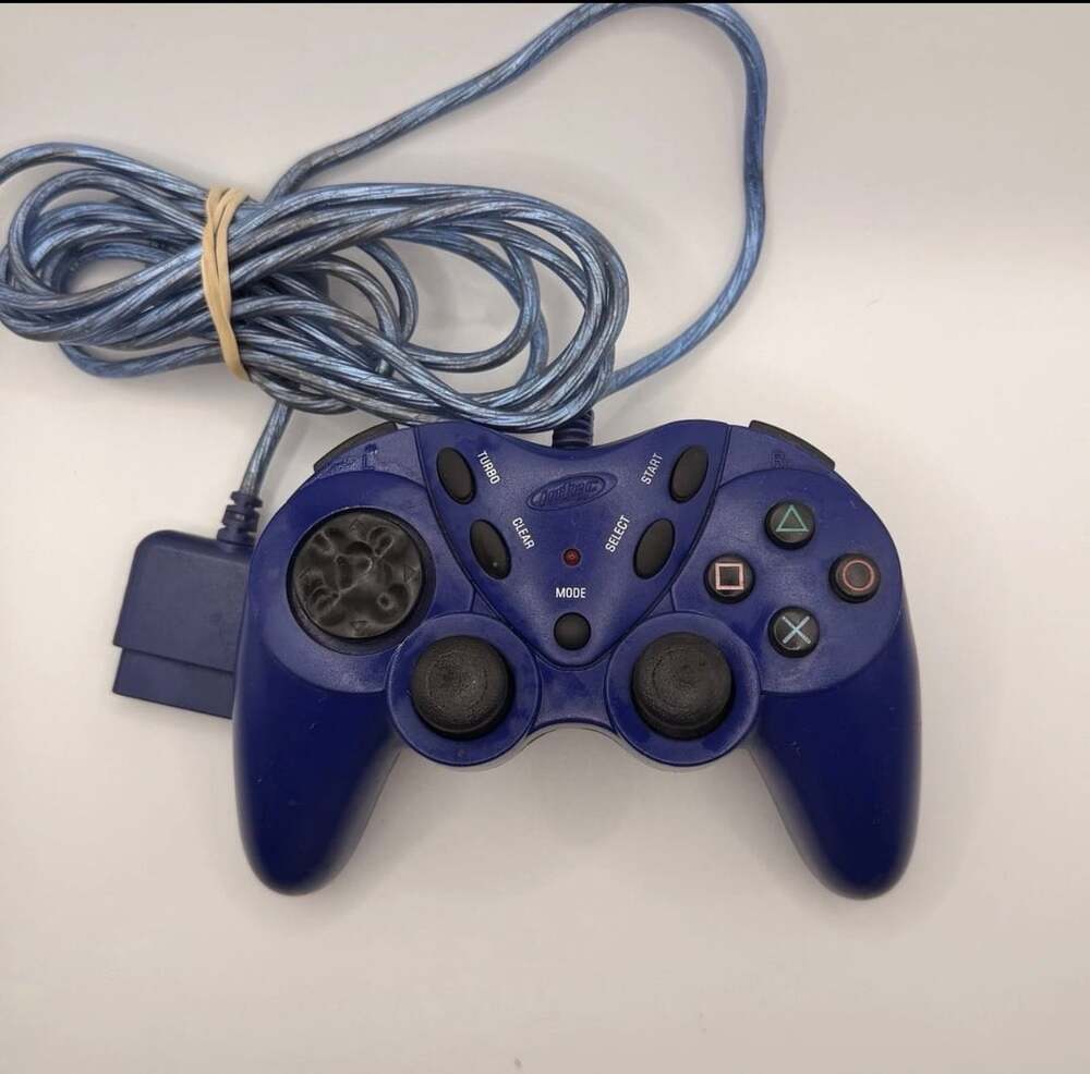 Intec Blue Wired Dual Force Controller For PlayStation 2 PS2